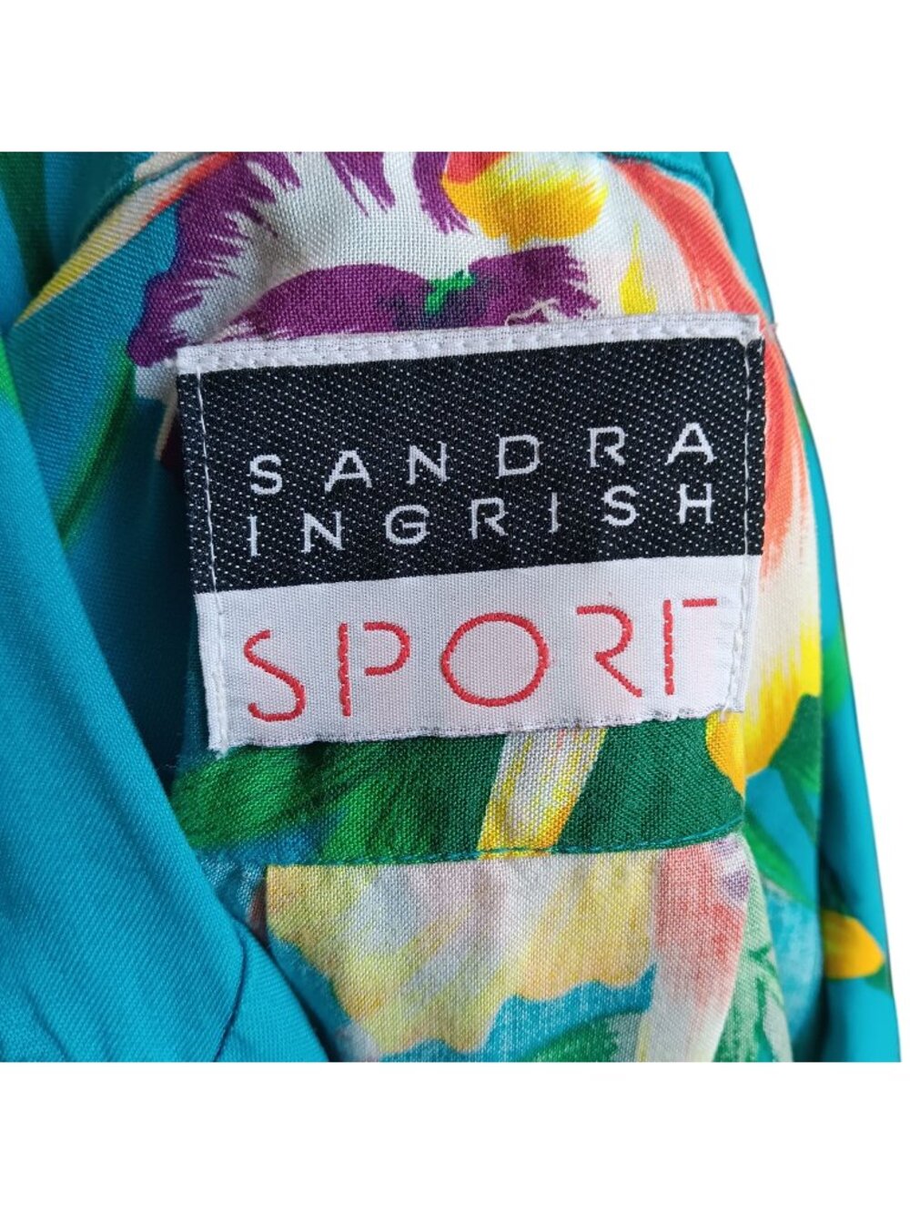 True Large Vintage Hawaiian Shirt Top Sandra Ingrish Sport Rayon Floral Print